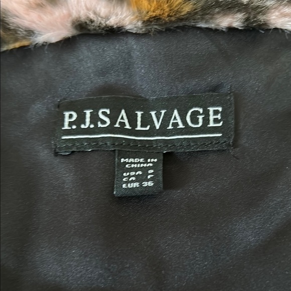 PJ Salvage Pink and Brown Teddy Jacket Plush Faux Fur size S - Picture 11 of 12